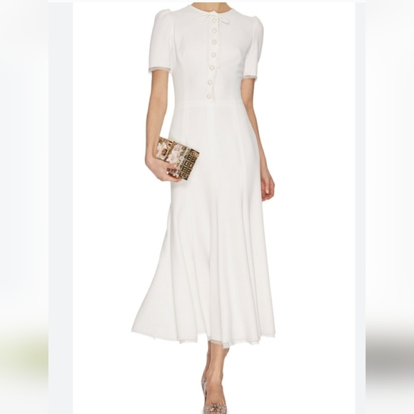 Dolce& Gabbana Bow-Emblished Cady Midi Dress. Size 44(Italian) to 8 US . - Picture 15 of 16